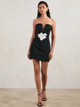 Women Halston Strapless Fitted Mini Dress in Black