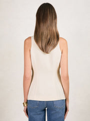 Women Luxe Suiting Vest in Cream