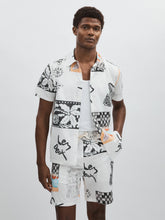Men Les Deux Cotton Graphic-Print Shirt in Ivory Print