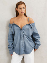 Women 100% Cotton Shirt in Indigo Blue