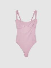 Women Good American Scuba Sweetheart Bodysuit in Light Pink