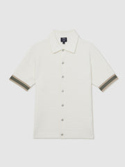 Men | Ché Textured Cuff-Trim Shirt in White