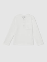 Children & Baby 13-14 yrs Cotton-Blend Waffle Henley T-Shirt in White