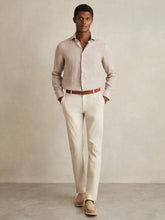 Men Cotton-Piqué Slim-Fit Chinos in Off White