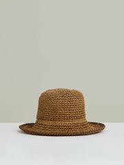 Women Straw Sun Hat in Tan