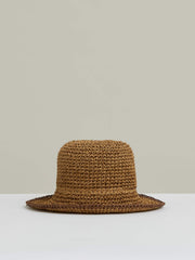 Women Straw Sun Hat in Tan