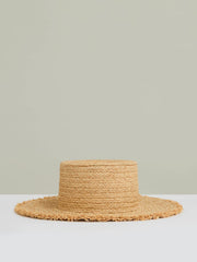 Women Straw Boater Hat in Natural