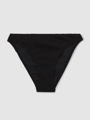 Women Ribbed Bikini Bottoms in Black
