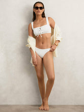 Women Ribbed Bikini Bottoms in White