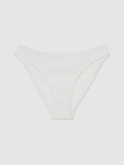 Women Ribbed Bikini Bottoms in White
