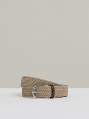 Men Basket Weave Belt in Stone