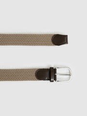 Men Basket Weave Belt in Stone