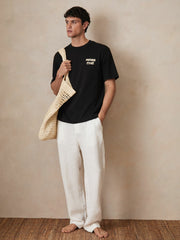Men | Ché Cotton Palm-Print T-Shirt in Black