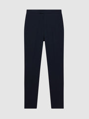 Men Slim-Fit Internal-Drawstring Trousers in Navy