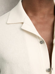 Men Cotton Blend Towelling Shirt in White