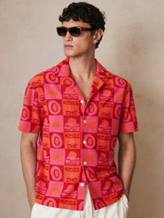 Men | Ché Sunset Towelling Shirt in Pink