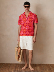 Men | Ché Sunset Towelling Shirt in Pink