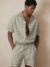 Men | Ché Motif-Embroidered Shirt in Sage/White