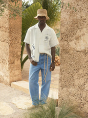 Men | Ché Cotton-Linen Palm Shirt in White