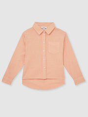 Children & Baby 4-9 yrs Linen Roll-Cuff Shirt in Peach