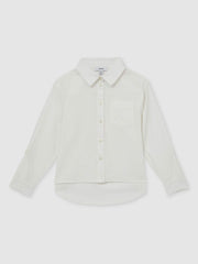 Children & Baby 9-13 yrs Linen Roll-Cuff Shirt in Ivory