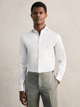 Men Slim Fit Slim-Fit Cotton Double-Cuff Shirt in White