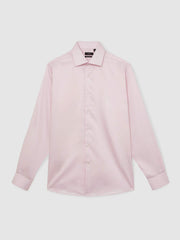 Men Regular Fit Cotton Sateen Shirt in Pink
