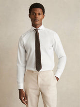 Men Slim Fit Cotton-Twill Two-Fold Shirt Slim-Fit in White