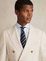 Men Slim Fit Cotton-Twill Two-Fold Shirt Slim-Fit in Soft Blue