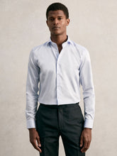Men Regular Fit Cotton Sateen Shirt in Mid Blue