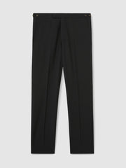 Men Slim-Fit Wool-Blend Suit Trousers in Black