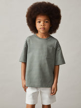 Children & Baby 9-13 yrs Cotton-Blend Stripe T-Shirt in Sage/White