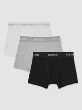 Children & Baby Stretch-Cotton Logo-Waistband Boxer Shorts 3 Pack in White/Grey/Black