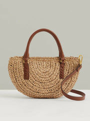 Women Raffia Woven Cross-body Bag in Natural