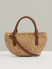 Women Raffia Woven Cross-body Bag in Natural