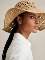 Women Straw Sun Hat in Natural
