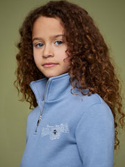 Children & Baby 13-14 yrs SmileyWorld Half-Zip Sweatshirt Unisex Fit in Blue
