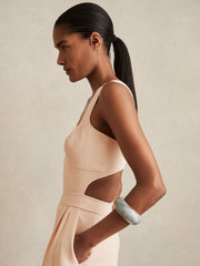 Women Wide-Leg Cut-Out Jumpsuit in Pale Pink