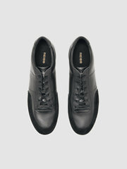 Men Bonded-Leather Low-Top Trainers in Black