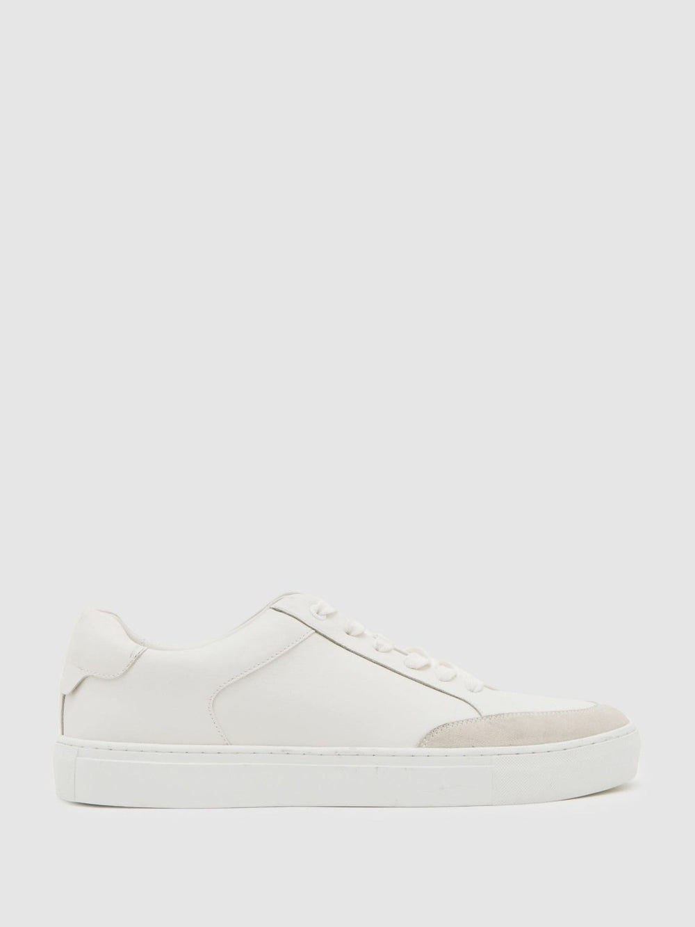 Men Bonded-Leather Low-Top Trainers in White