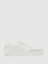 Men Bonded-Leather Low-Top Trainers in White