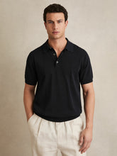 Men Cotton-Silk Polo Shirt in Navy