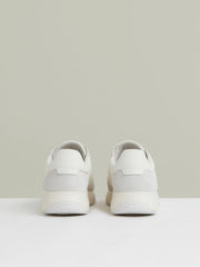 Men Bonded-Leather Suede Running Trainers in White