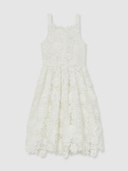 Children & Baby 13-14 yrs Guipure-Lace Midi Dress in Ivory