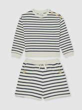 Children & Baby 13-14 yrs Stripe Sweatshirt and Shorts Set Cotton-Blend in Navy/Ivory