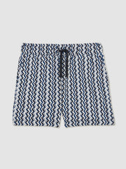 Children & Baby 3-9 yrs Zig-Zag Knit Drawstring Shorts in Blue
