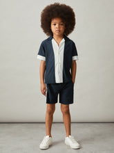 Children & Baby 3-9 yrs Plissé Colour-Block Shorts in Navy/White