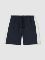 Children & Baby 3-9 yrs Plissé Colour-Block Shorts in Navy/White