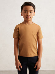 Children & Baby 3-9 yrs Crew Neck T-Shirt in Tan Brown