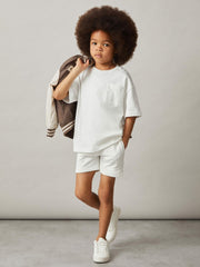 Children & Baby 9-13 yrs Cotton Brand-Embroidered Shorts in Off White